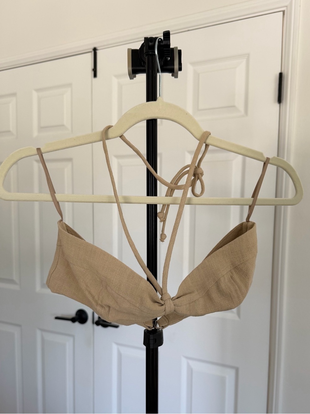 Bec + Bridge Beige Knot-Front Bralette Top, US6